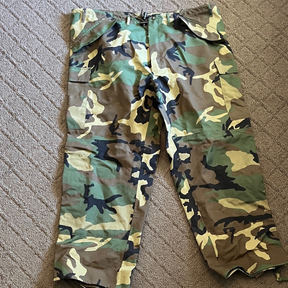 Tennier Industries ECWCS Trousers Camo Cargo Bottoms - Green Woodland Print